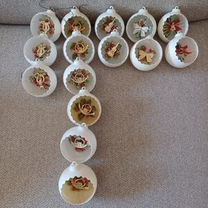 Set Of Vintage, Jewelbrite, Christmas Ornaments